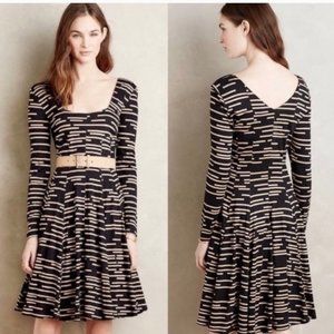Anthropologie HD In Paris Black and Tan Dress, S
